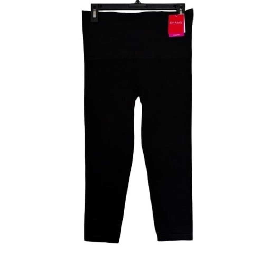 Spanx Women's Leggings XL 14/16 NWT Activewear Cropped Lamn Very Black‎